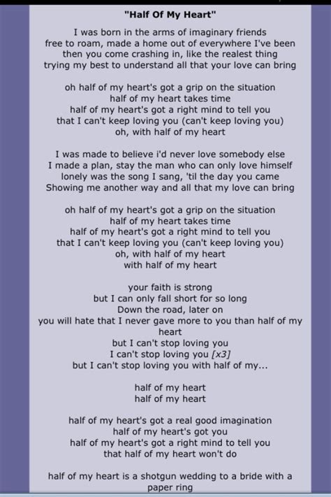 half of my heart lyrics|half of my heart john mayer lyrics.